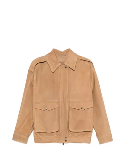 Salvatore Santoro Long-sleeve Leather Jacket In Brown