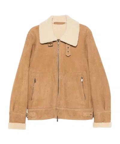 Salvatore Santoro Long-sleeve Zip-up Jacket In Brown