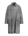 Salvatore Santoro Man Coat Grey Size 40 Ovine Leather In Gray