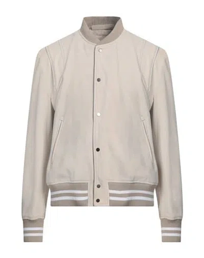 Salvatore Santoro Man Jacket Beige Size 44 Ovine Leather