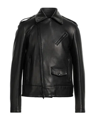 Salvatore Santoro Man Jacket Black Size 44 Ovine Leather