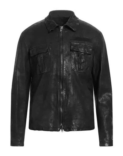 Salvatore Santoro Man Jacket Black Size 44 Leather