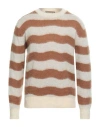 Salvatore Santoro Man Sweater Camel Size L Acrylic, Nylon, Mohair Wool, Wool, Elastic Fibres In Beige