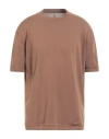 Salvatore Santoro Man T-shirt Brown Size L Cotton In Brown