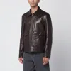Salvatore Santoro Long-sleeved Zip-up Leather Jacket In Brown