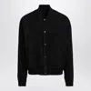 Salvatore Santoro Suede Bomber Jacket In Black