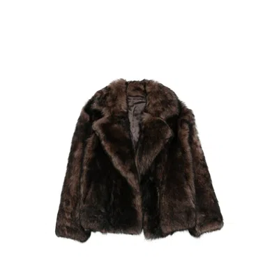 Salvatore Santoro Leather Wide-lapel Jacket In Brown