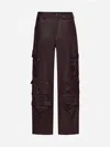 Salvatore Santoro Niv Leather Cargo Pants In Prune