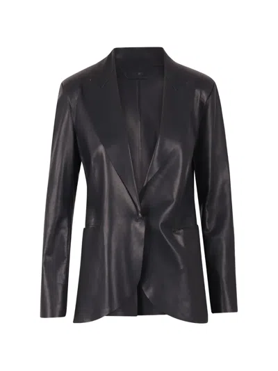 Salvatore Santoro Notched-lapels Leather Jacket In Black