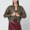 Salvatore Santoro Olive Green Leather Bomber In Green