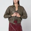 Salvatore Santoro Olive Green Leather Bomber In Green