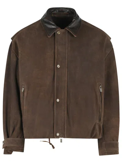 Salvatore Santoro Oversized Brown Suede Jacket