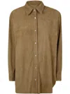 Salvatore Santoro Shirt In Suede In Beige