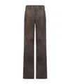 Salvatore Santoro Panelled Leather Trousers In Brown