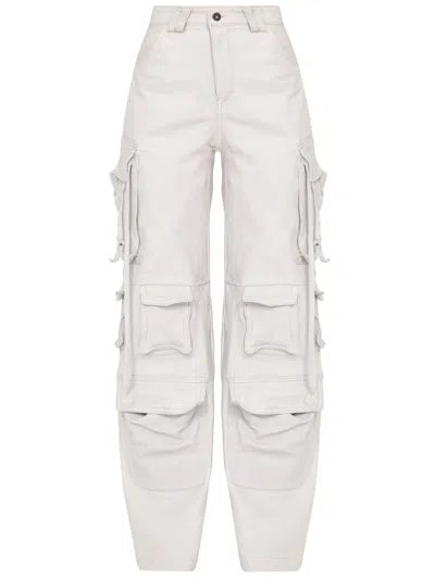 Salvatore Santoro Leather Cargo Pants In Brown