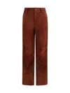 Salvatore Santoro Leather Buttoned Straight Trousers In Brown