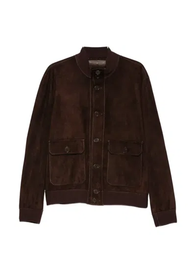 Salvatore Santoro Patch-pocket Suede Jacket In Brown