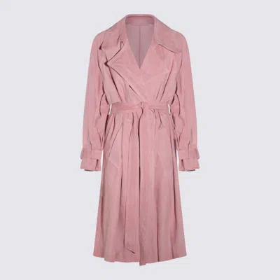 Salvatore Santoro Pink Leather Jacket In Cam Rose