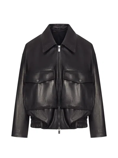 Salvatore Santoro Pocket-detail Leather Jacket In Black