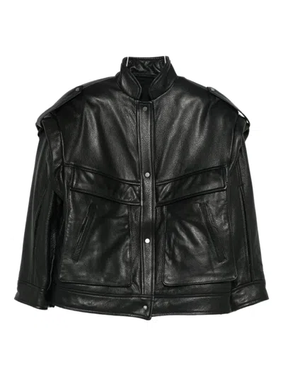 Salvatore Santoro Press-stud Fastening Jacket In Black