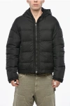 Salvatore Santoro Reversible Leather Down Jacket With Hood In Black