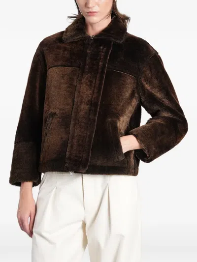 Salvatore Santoro Reversible Shearling Jacket In Brown