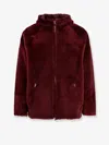 Salvatore Santoro Reversible Shearling Hooded Zip Jacket In Red