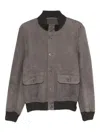 Salvatore Santoro Ribbed-trim Bomber Jacket In Brown