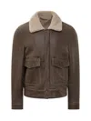 Salvatore Santoro Shearling-collar Leather Jacket In Brown