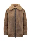 Salvatore Santoro Shearling Jacket With Collar In Brown