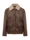 Salvatore Santoro Shearling Jacket With Collar In Brown