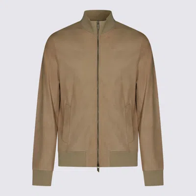 Salvatore Santoro Sand Leather Jacket In Brown