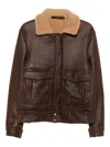 Salvatore Santoro Shearling-collar Jacket In Brown