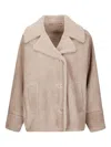 Salvatore Santoro Brown Leather Bomber Jacket With Plush Sheepskin Lining In Neutral