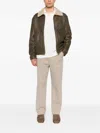 Salvatore Santoro Shearling-collar Leather Jacket In Green