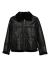 Salvatore Santoro Shearling-collar Leather Jacket In Black