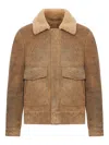 Salvatore Santoro Shearling-collar Leather Jacket In Brown