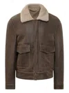 Salvatore Santoro Shearling-collar Leather Jacket In Brown