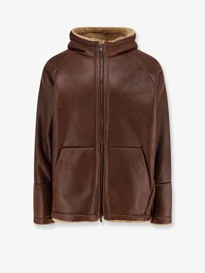 Salvatore Santoro Shearling Hooded Jacket In Multi