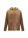 Salvatore Santoro Hooded Shearling Jacket In Brown