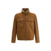 Salvatore Santoro Zip-front Suede Jacket In Brown