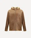 Salvatore Santoro Hooded Shearling Jacket In Brown