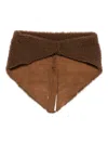 Salvatore Santoro Shearling Scarf In Brown