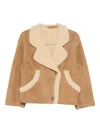 Salvatore Santoro Shearling-trim Jacket In Brown