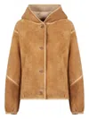 Salvatore Santoro Shearling-trim Suede Jacket In Brown