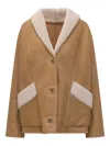 Salvatore Santoro Sheepskin Panelled Coat In Brown