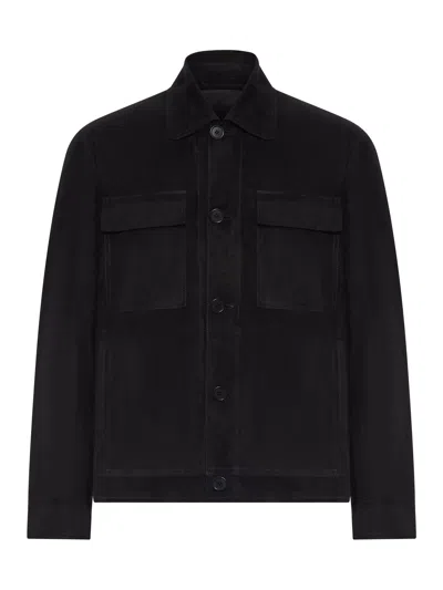 Salvatore Santoro Short Workwear Leather Jacket In Black