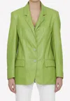 Salvatore Santoro Lime Leather Jacket In Lime