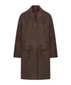 Salvatore Santoro Structured Sheepskin Leather Coat In Brown