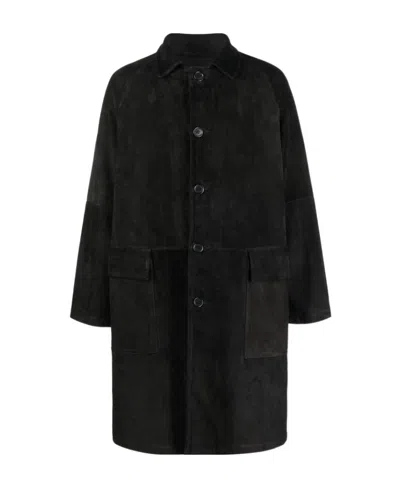 SALVATORE SANTORO SINGLE-BREASTED SUEDE COAT
